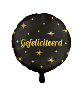 Gefeliciteerd Helium Ballon Goud Zwart